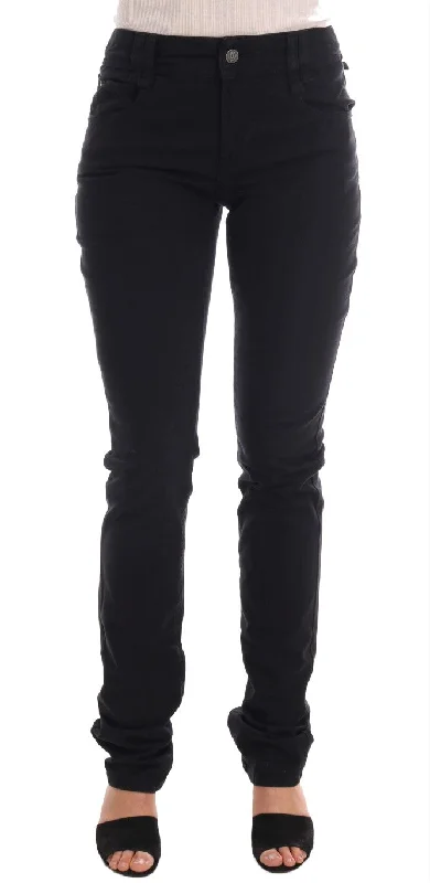 John Galliano Chic Black Regular Fit Denim Jeans Casual Wide-Legged Denim Jeans