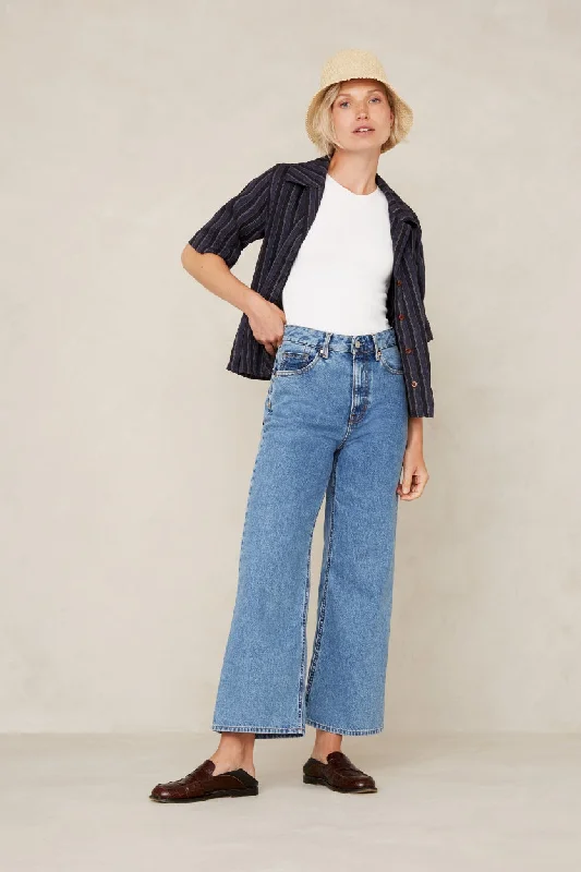 Elisabeth Cropped Jeans Clean Holo Mid Vintage Stylish Relaxed Fit Skinny Jeans