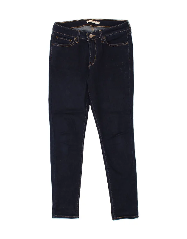LEVI'S Womens 711 Skinny Jeans W29 L29 Navy Blue Cotton Comfortable Flare Leg Jeans