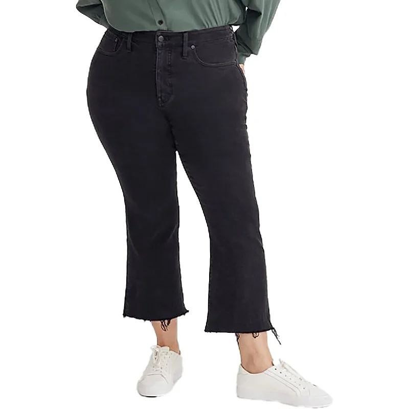 Madewell Womens Raw Hem Cropped Bootcut Jeans Fashionable Straight Cut Jeans