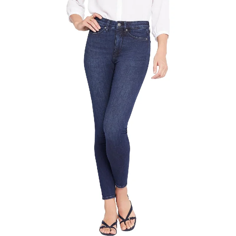 NYDJ Womens Ami High-Rise Dark Wash Skinny Jeans Cozy Tencel Blend Denim Jeans