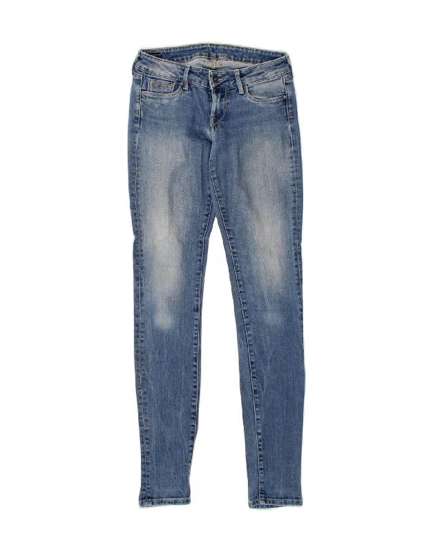 PEPE JEANS Womens Low Waist Skinny Jeans W25 L34 Blue Cotton Comfortable Folded Hem Jeans PEPE JEANS Womens Low Waist Skinny Jeans W25 L34 Blue Cotton Comfortable Folded Hem Jeans