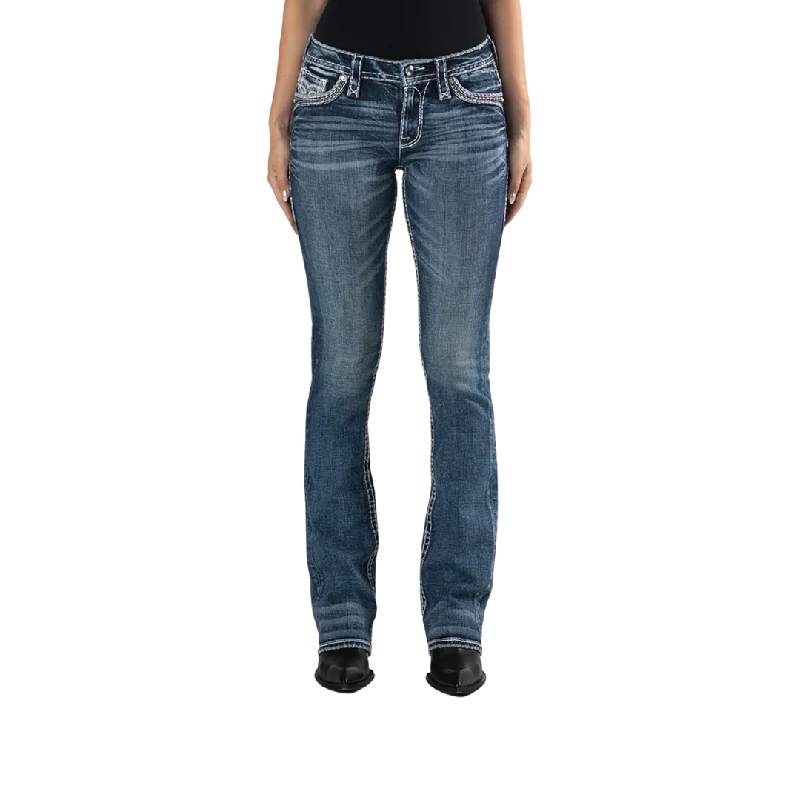 Rock Revival Women's Starr Boot Cut Jeans Trendy Skinny Fit Jeans