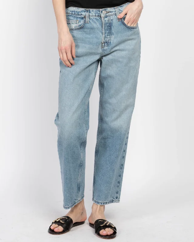 Slouchy Straight Jeans Comfortable Zip-Up Skinny Jeans