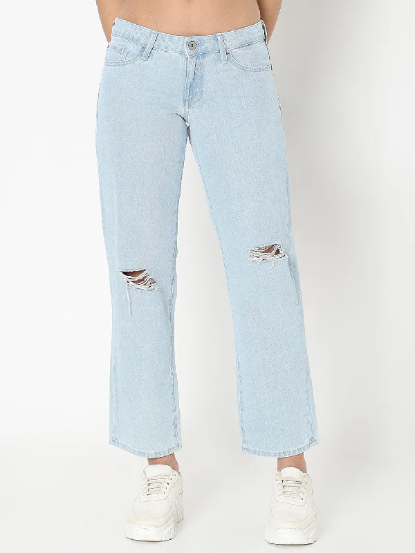 Spykar Women Cotton Straight Fit High Rise Jeans Comfortable Stretch Fit Jeans