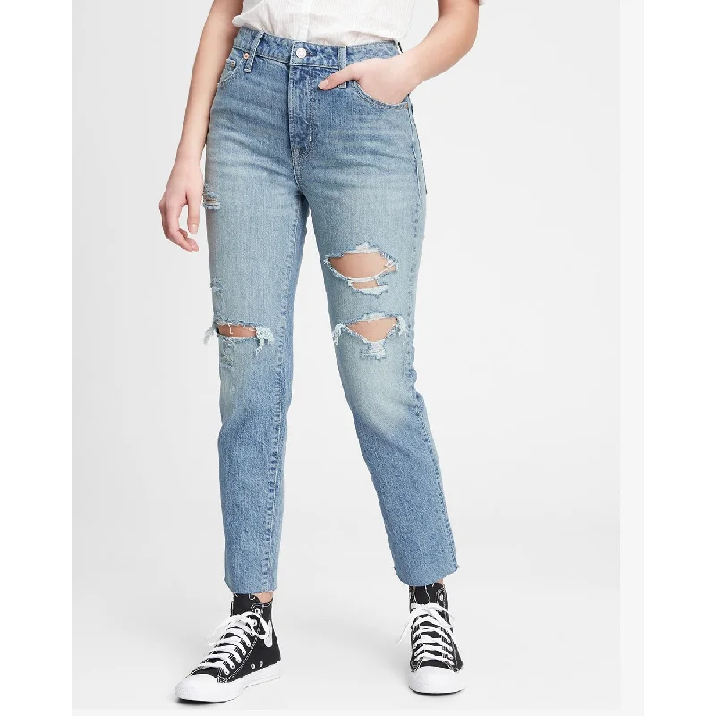GP Slim Boyfriend Ripped Jeans Casual Light Wash Jeans