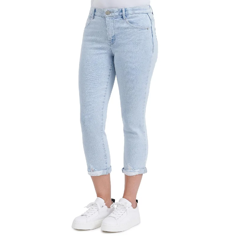 Women's Ab Solution High Rise Crop Jeans Fashionable Mom Jeans