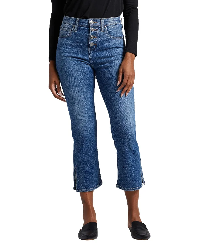 Women's Phoebe High Rise Cropped Bootcut Jeans Stylish Cargo Style Jeans
