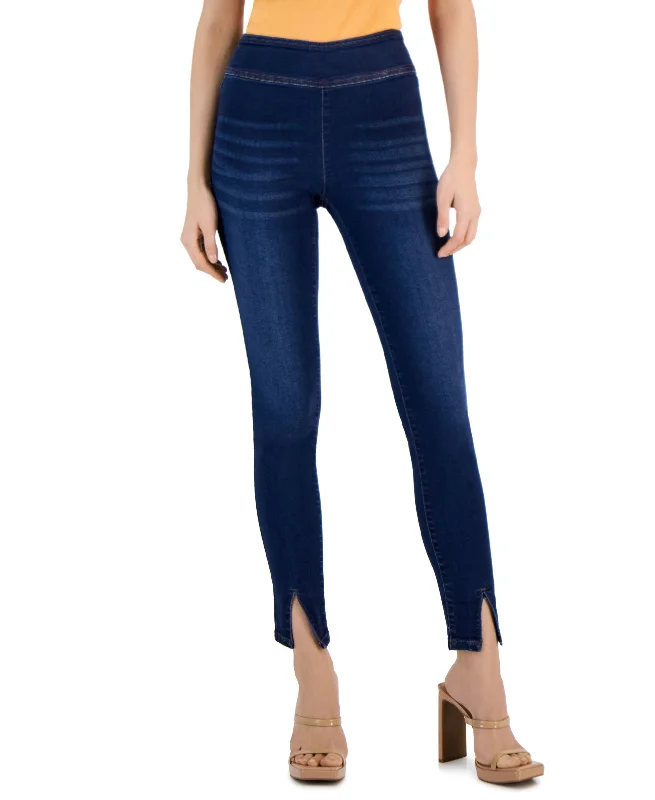 Women's Pull-On Skinny Ankle Jeans Fashionable Vintage Wash Jeans