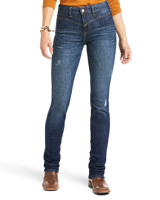 Women's R.E.A.L. High Rise Lucy Straight Jeans Trendy Pleated Waist Jeans