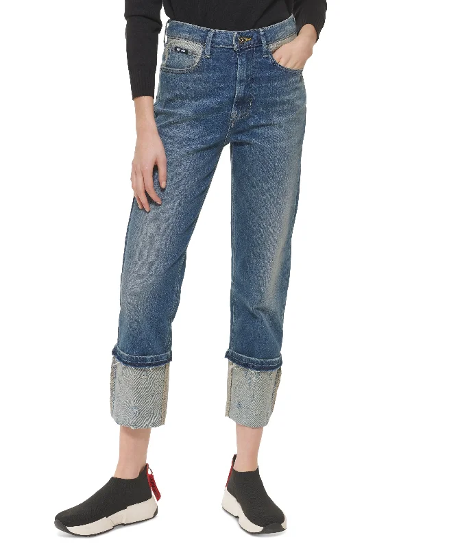 Women's Waverly High-Rise Cuffed Jeans Fashionable Bootcut Jeans