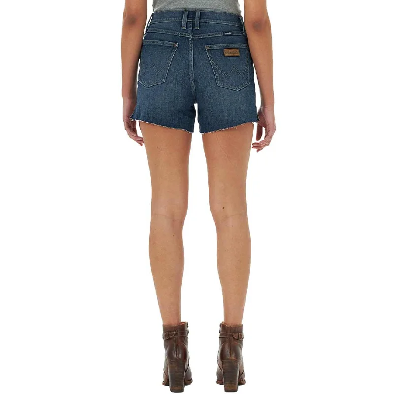 Wrangler Women's Retro High Rise Cut-Off Jean Shorts Chic Rolled Cuff Denim Jeans