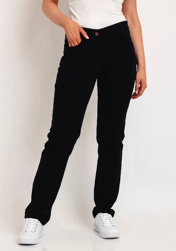 Zerres Cora Slim Legs Comfort Jeans, Navy Trendy Low-Rise Slim Jeans