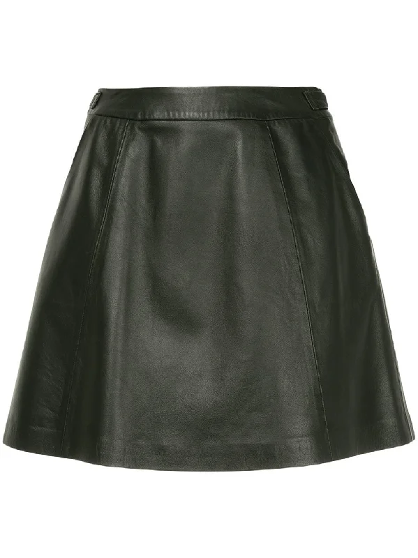 A-line short skirt button skirt front