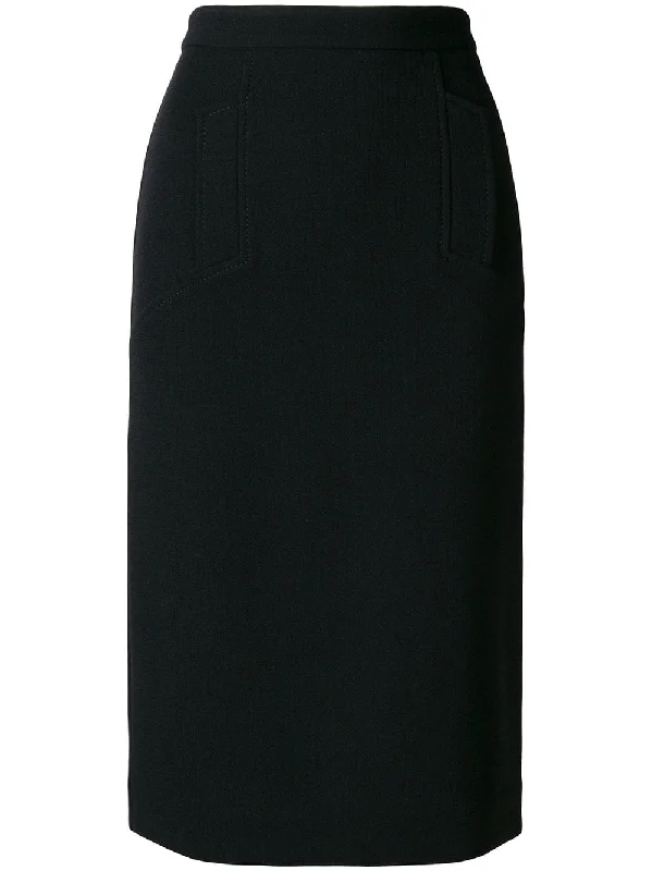 straight-fit midi skirt leather skirt bold