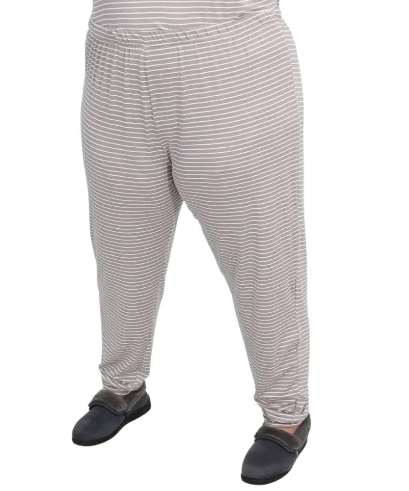 Ladies Stripe PJ Pants Sleek Black Pants