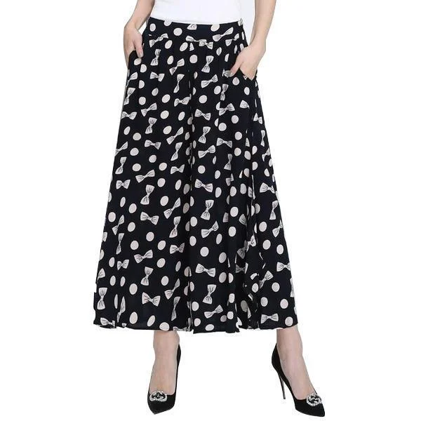 (US 14-20W) Plus Size Runway casual harem flare, high waist loose floral Wide leg pants Soft Wool Pants