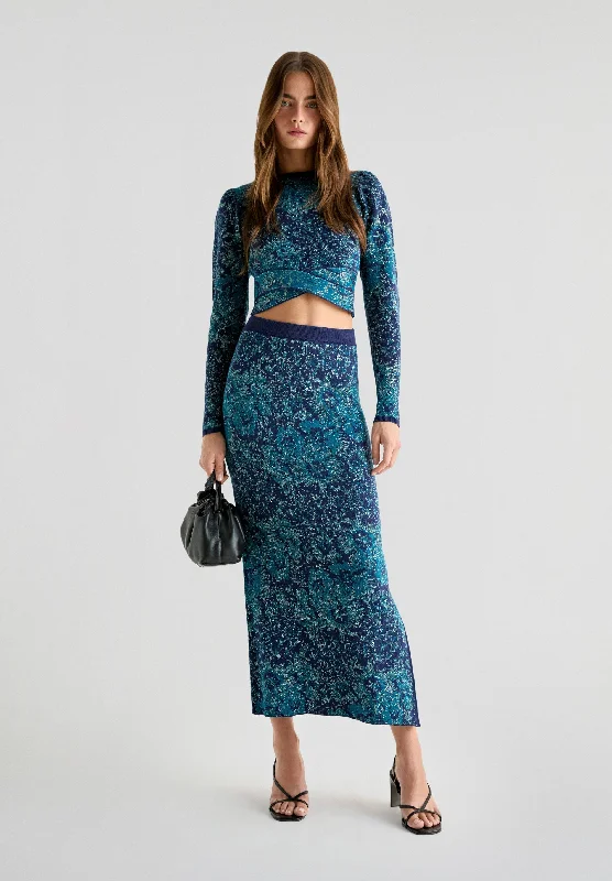 JAC KNIT LUREX SKIRT wool skirt sturdy