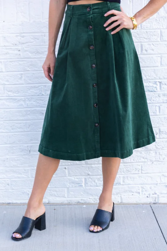 EMILY CORDUROY SKIRT velvet skirt glossy