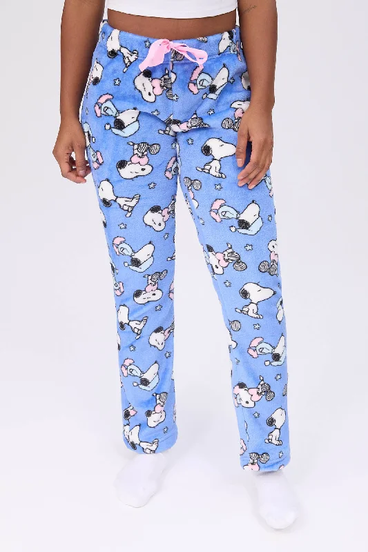 Peanuts Snoopy Printed Plush Pajama Pants Fashionable Jogger Pants