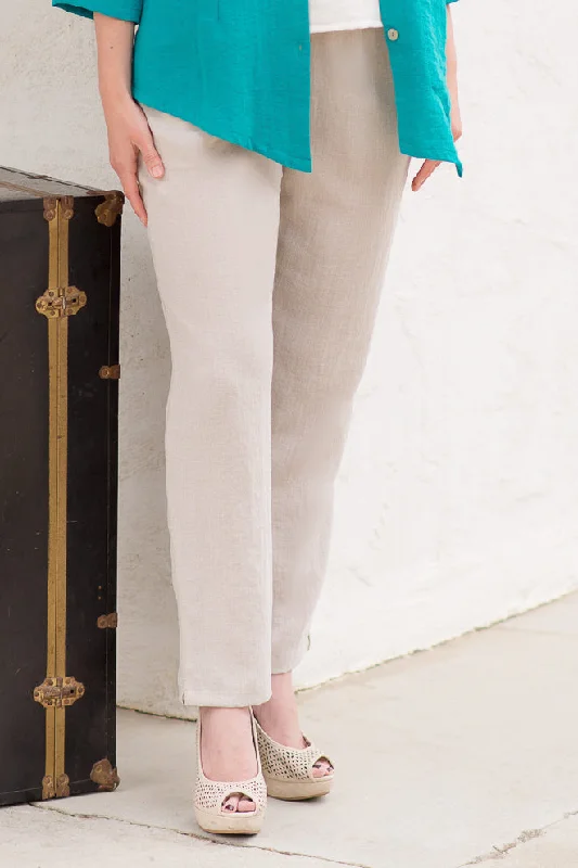 AAPT09 - Classic Tapered Linen Pant Cozy Fitted Pants