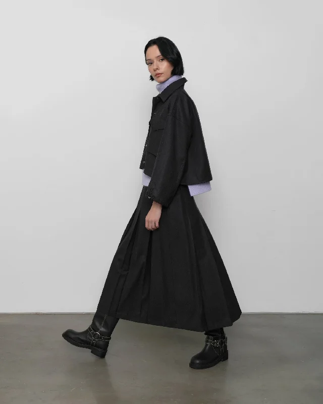 Alice Pleated Maxi Skirt velvet skirt rich