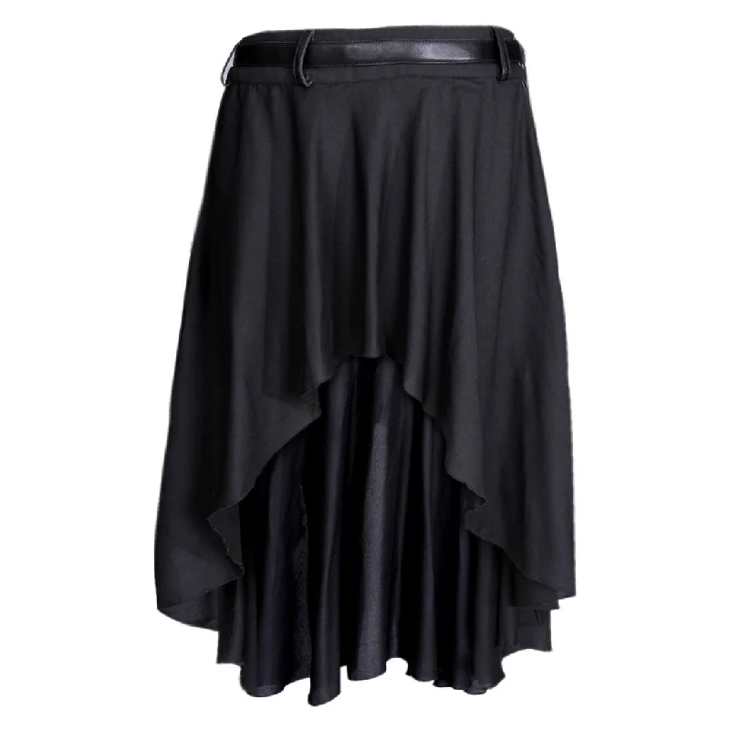 Angelonia Black Rayon Skirt leather skirt durable