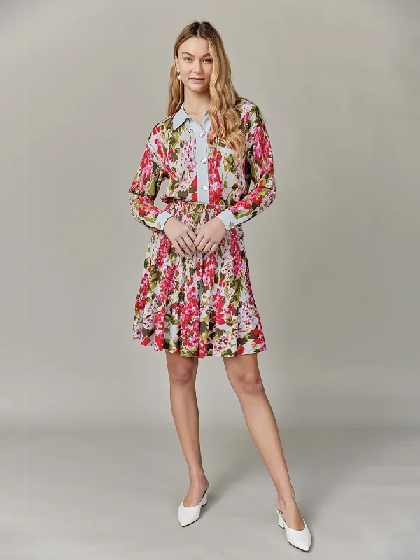 Apparalel Jacquard Knit Tiered Skirt high waist skirt