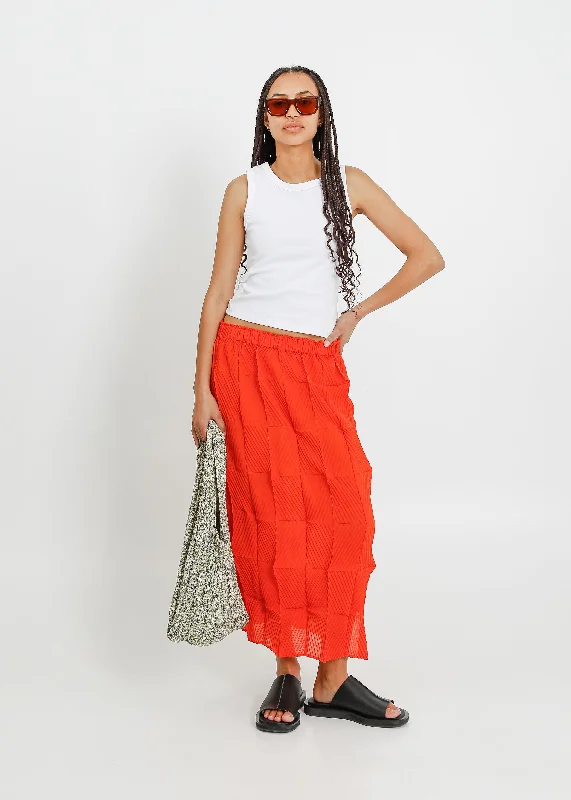 ARBOR PLEAT SKIRT / POPPY velvet skirt luxurious