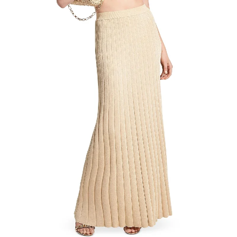 Womens Maxi Stretch A-Line Skirt leather skirt sleek