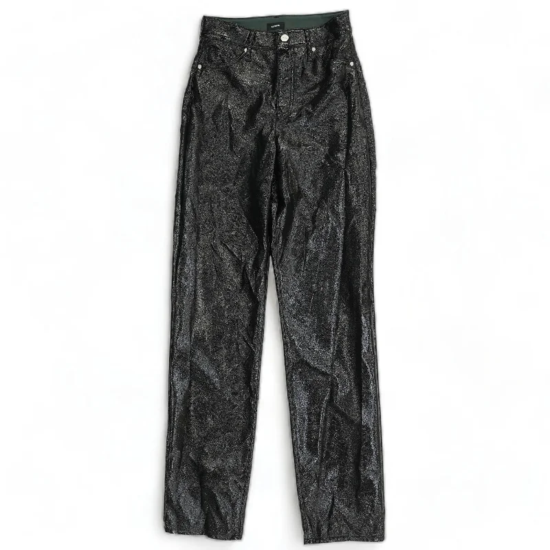 Black Solid Five Pocket Pants Soft Stretch Pants