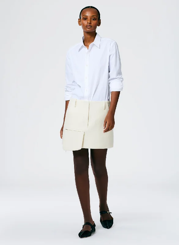 Boiled Wool Mini Skirt high slit skirt