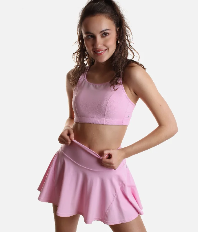 Bubblegum Twirl Skort – Built-In Shorts, High Waist, and Circle Skirt lace skirt elegant