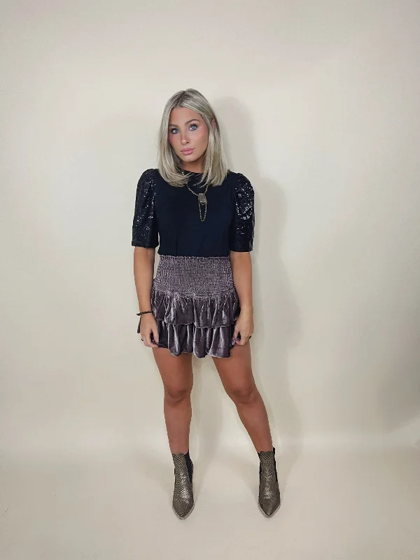 Charlotte Tiered Skort linen skirt natural