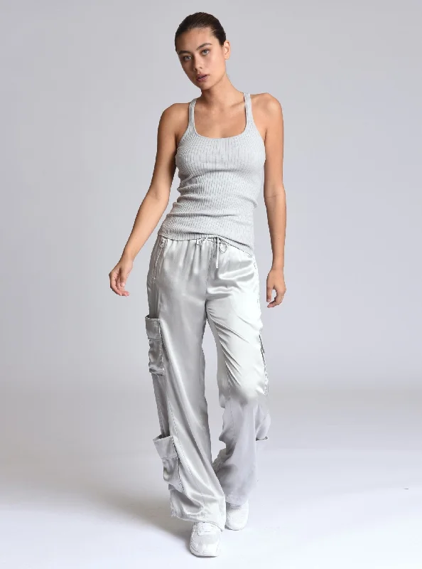 Chelsea Silk Wide Leg Cargo Pant Chic Slim Fit Pants
