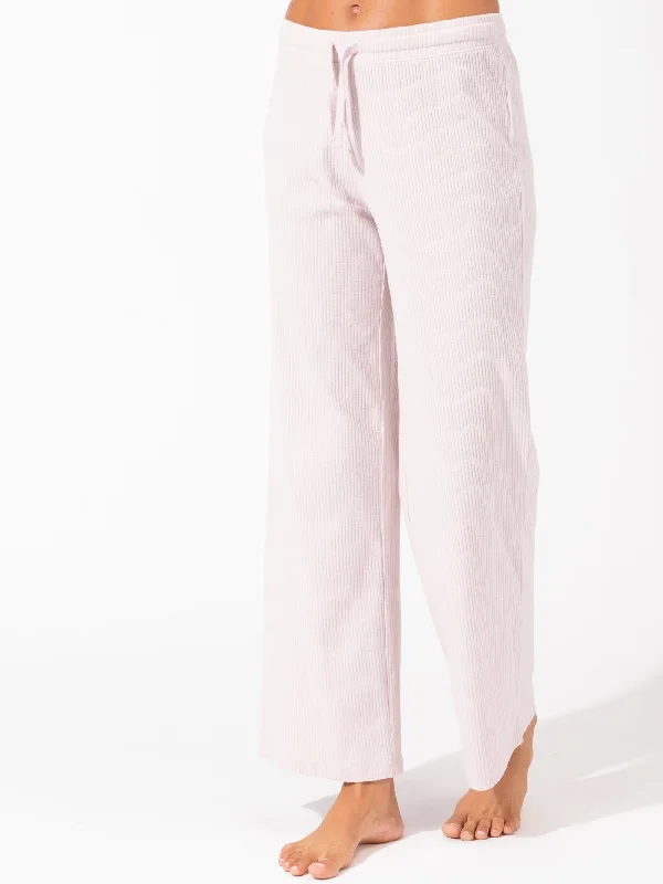 Cherie Wide-Leg Rib Pant Casual Track Pants