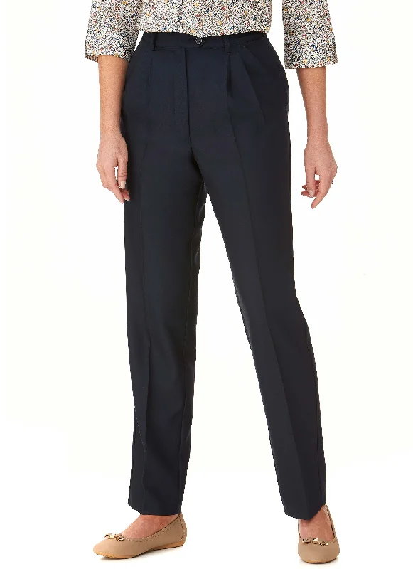COLERAINE PLEATED PANT - NAVY Elegant High-Waist Pants