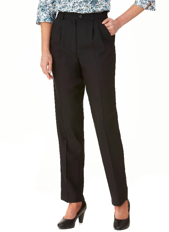 COLERAINE PLEATED PANT - BLACK Stylish Elastic Waist Pants