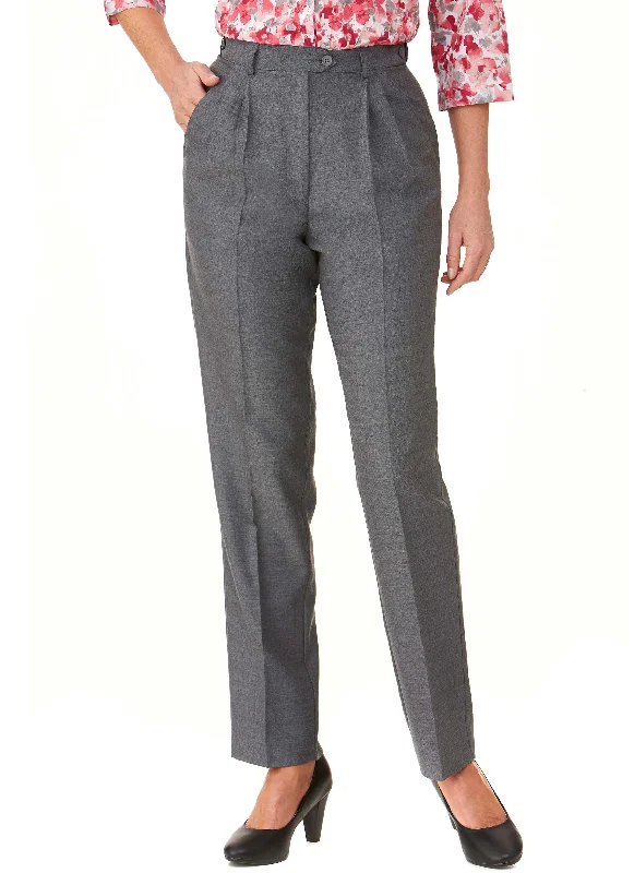 COLERAINE PLEATED PANT - GREY Fashionable Tapered Leg Pants