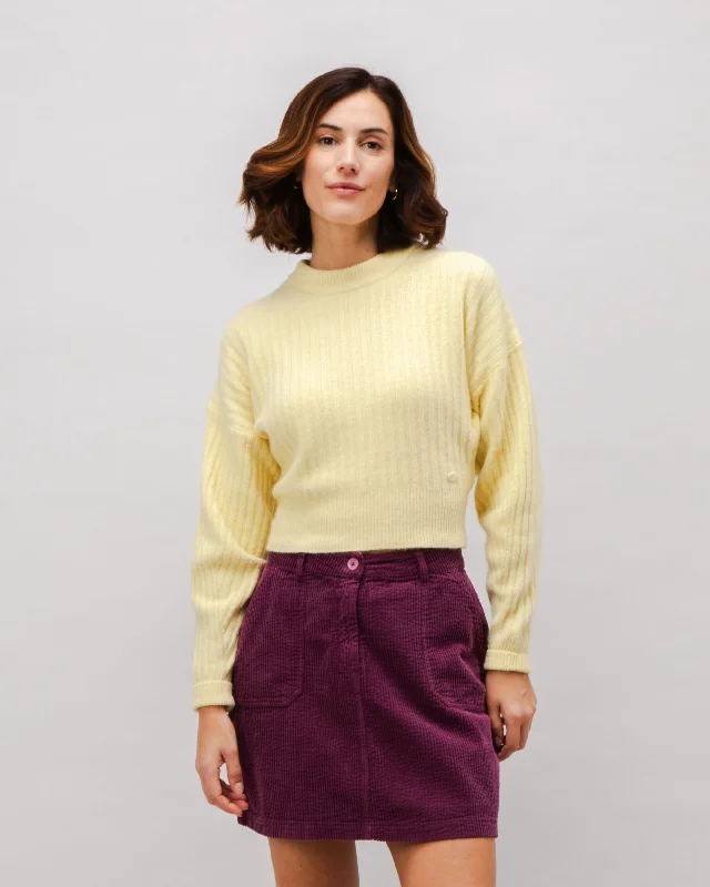 Corduroy Short Skirt Grape wool skirt breathable