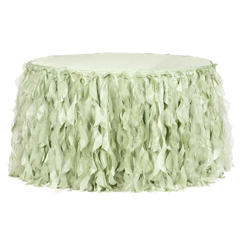 Curly Willow 14ft Table Skirt - Sage Green leather skirt durable