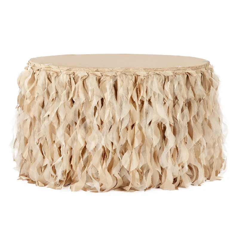 Curly Willow 17ft Table Skirt - Champagne cashmere skirt fine