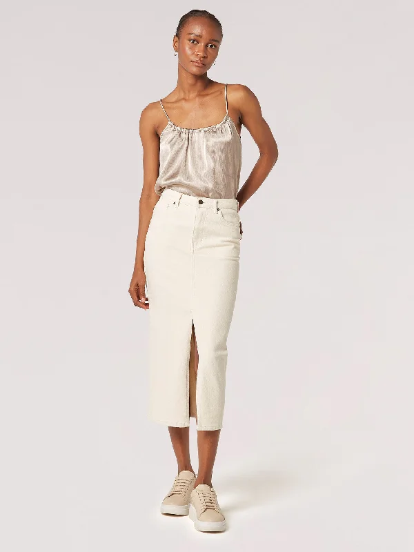 Denim Midi Slit Skirt denim skirt trendy