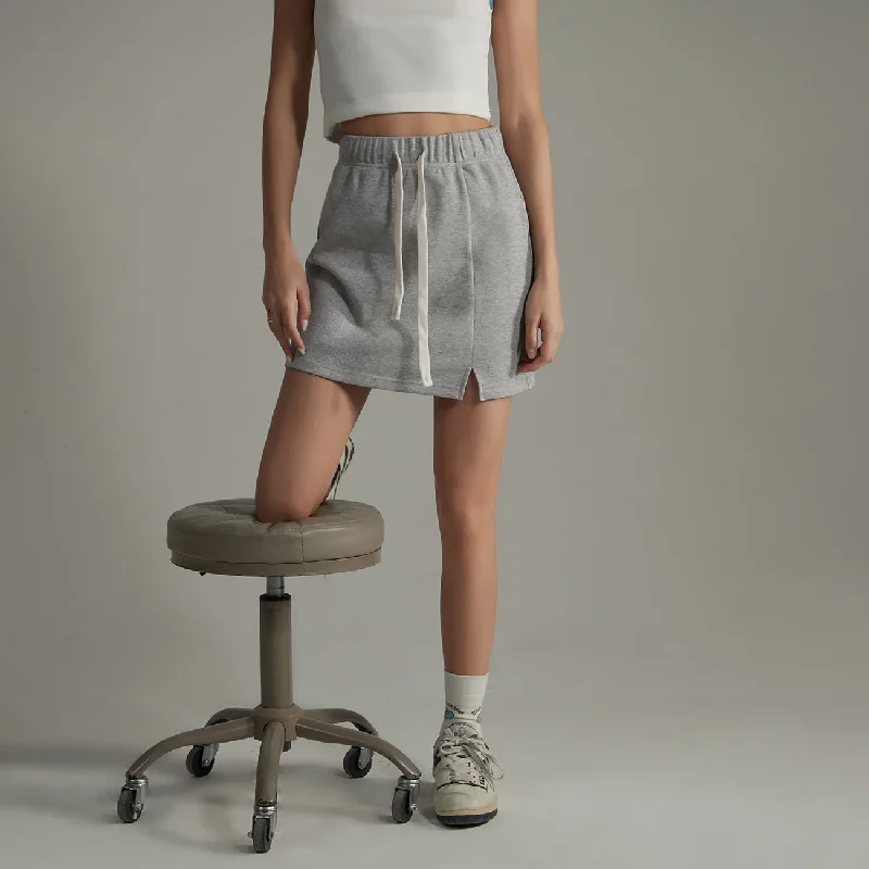 Waist Band Jogger Mini Skirt linen skirt airy