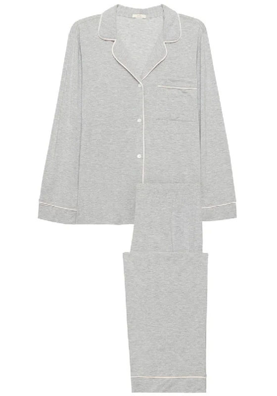 Gisele Heather/Sorbet Long Sleeve Pant Set Soft Stretch Trousers
