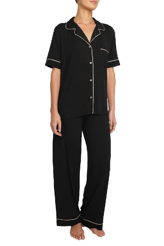 Eberjey | Gisele Short Sleeve and Pant PJ Set Trendy Palazzo Pants