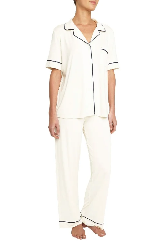 Eberjey | Gisele Short Sleeve and Pant PJ Set Cozy Knit Pants