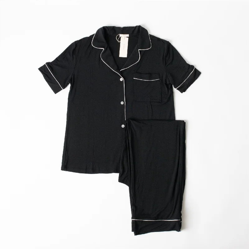 Gisele Black/Sorbet Short Sleeve Pant Set Casual Plaid Pants