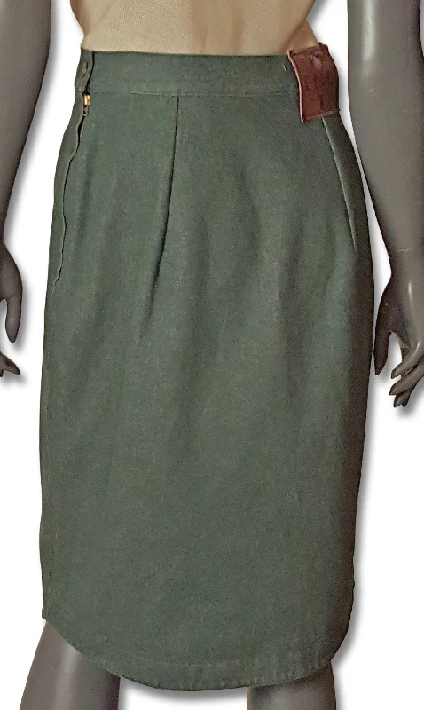 Fendi Vintage Green Denim Skirt wool skirt sturdy
