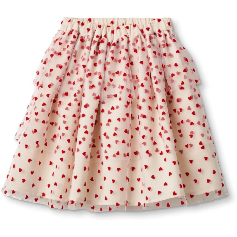 Fliink Sandshell/ Pompeian Red Tulle Heart Skirt summer skirt style